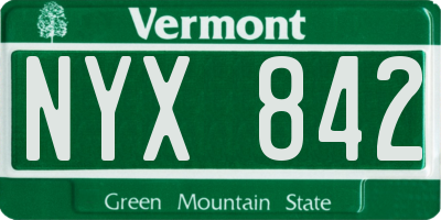 VT license plate NYX842