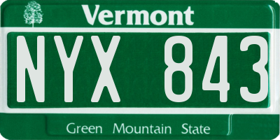 VT license plate NYX843