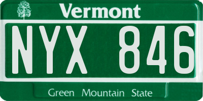 VT license plate NYX846