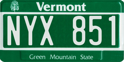 VT license plate NYX851