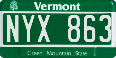 VT license plate NYX863