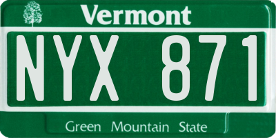 VT license plate NYX871