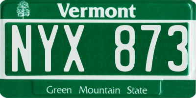 VT license plate NYX873