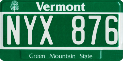 VT license plate NYX876