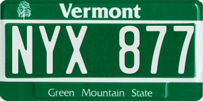 VT license plate NYX877