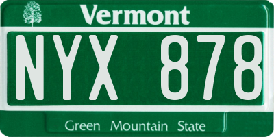 VT license plate NYX878