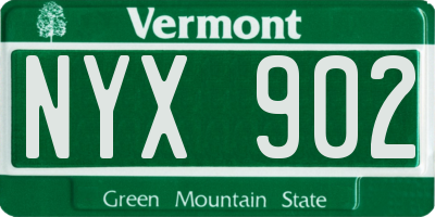 VT license plate NYX902