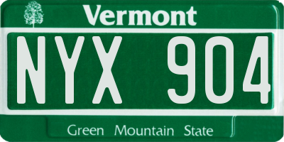 VT license plate NYX904
