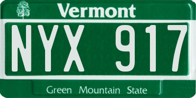 VT license plate NYX917