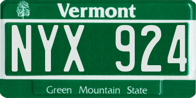 VT license plate NYX924