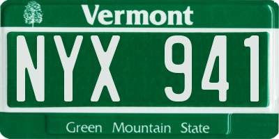 VT license plate NYX941