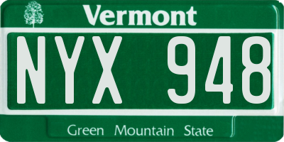 VT license plate NYX948