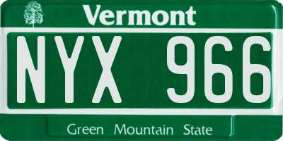 VT license plate NYX966