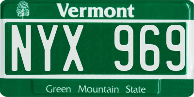 VT license plate NYX969