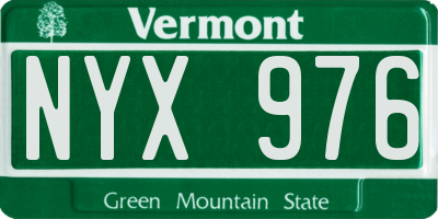 VT license plate NYX976