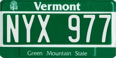 VT license plate NYX977