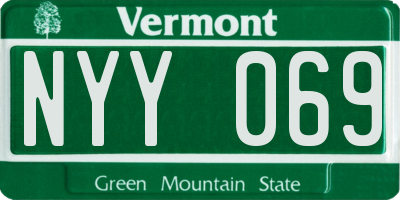 VT license plate NYY069