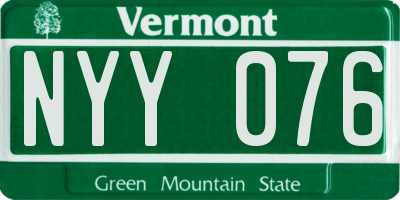 VT license plate NYY076