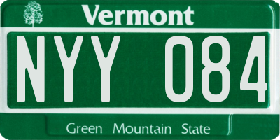 VT license plate NYY084