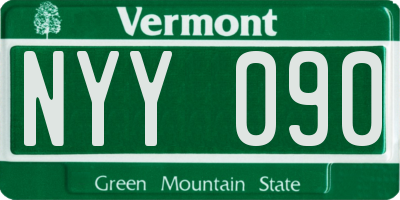 VT license plate NYY090