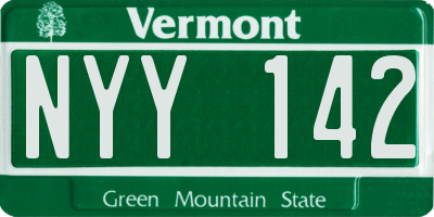 VT license plate NYY142