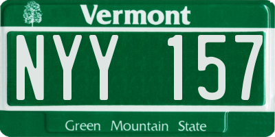 VT license plate NYY157