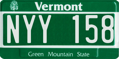 VT license plate NYY158