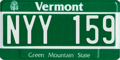 VT license plate NYY159