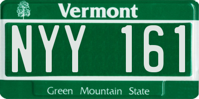 VT license plate NYY161