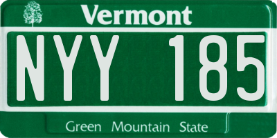 VT license plate NYY185