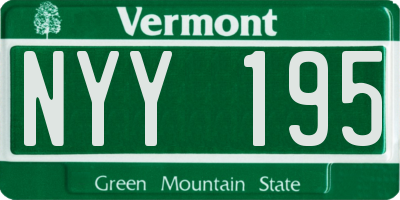 VT license plate NYY195