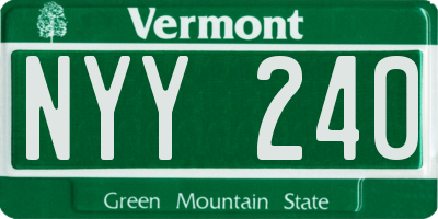 VT license plate NYY240