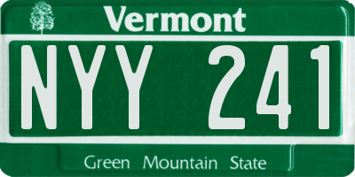 VT license plate NYY241