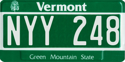 VT license plate NYY248