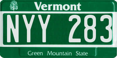 VT license plate NYY283