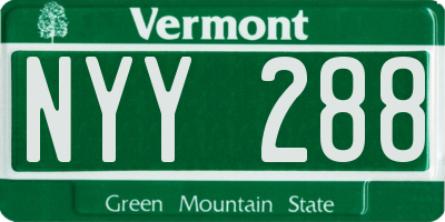 VT license plate NYY288