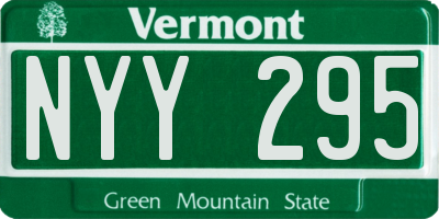 VT license plate NYY295