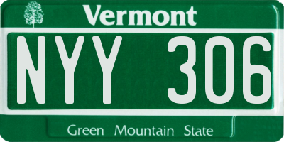 VT license plate NYY306