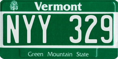 VT license plate NYY329