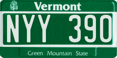 VT license plate NYY390