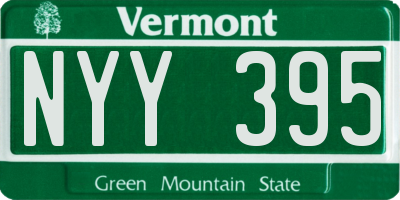 VT license plate NYY395