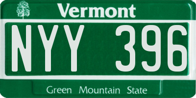 VT license plate NYY396