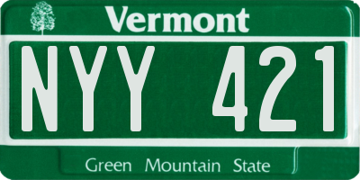 VT license plate NYY421