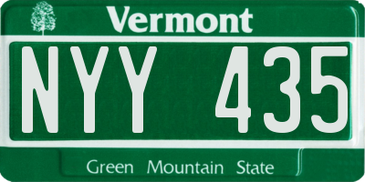 VT license plate NYY435