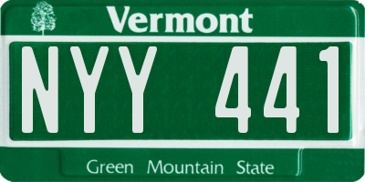 VT license plate NYY441