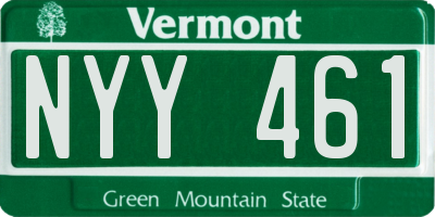 VT license plate NYY461