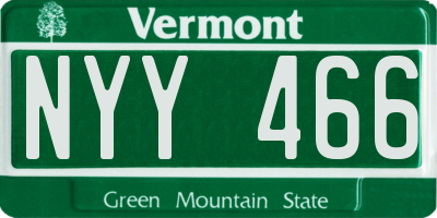 VT license plate NYY466