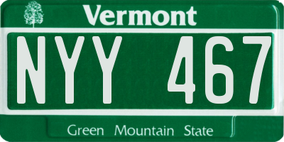 VT license plate NYY467