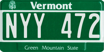 VT license plate NYY472