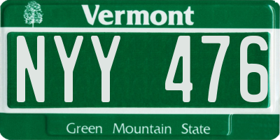 VT license plate NYY476